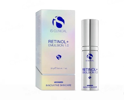 iS Clinical Retinol+ Emulsion 1.0 is a next-generation retinol treatment formulated to deliver transformative anti-aging results with minimal irritation, using a potent 1.0% concentration of encapsulated Retinol for controlled release that enhances cell turnover and smooths fine lines and wrinkles. It combines Bakuchiol, a plant-based retinol alternative, for enhanced elasticity and reduced pigmentation without irritation, and Ecdysterone, a botanical compound that supports natural skin regeneration and repair. The formula also includes Vitamin C and Vitamin E to provide antioxidant protection against free radical damage, while Hyaluronic Acid and Ceramides deeply hydrate and strengthen the skin barrier. Complemented by botanical extracts such as Oryza Sativa (Rice) Bran Extract, Poria Cocos Extract, Rosmarinus Officinalis (Rosemary) Leaf Extract, and Chlorella Vulgaris Extract, it helps nourish, soothe, and rejuvenate the skin for a firmer, more radiant complexion. This lightweight emulsion is suitable for most skin types, particularly those concerned with aging, and should be introduced gradually to build tolerance.